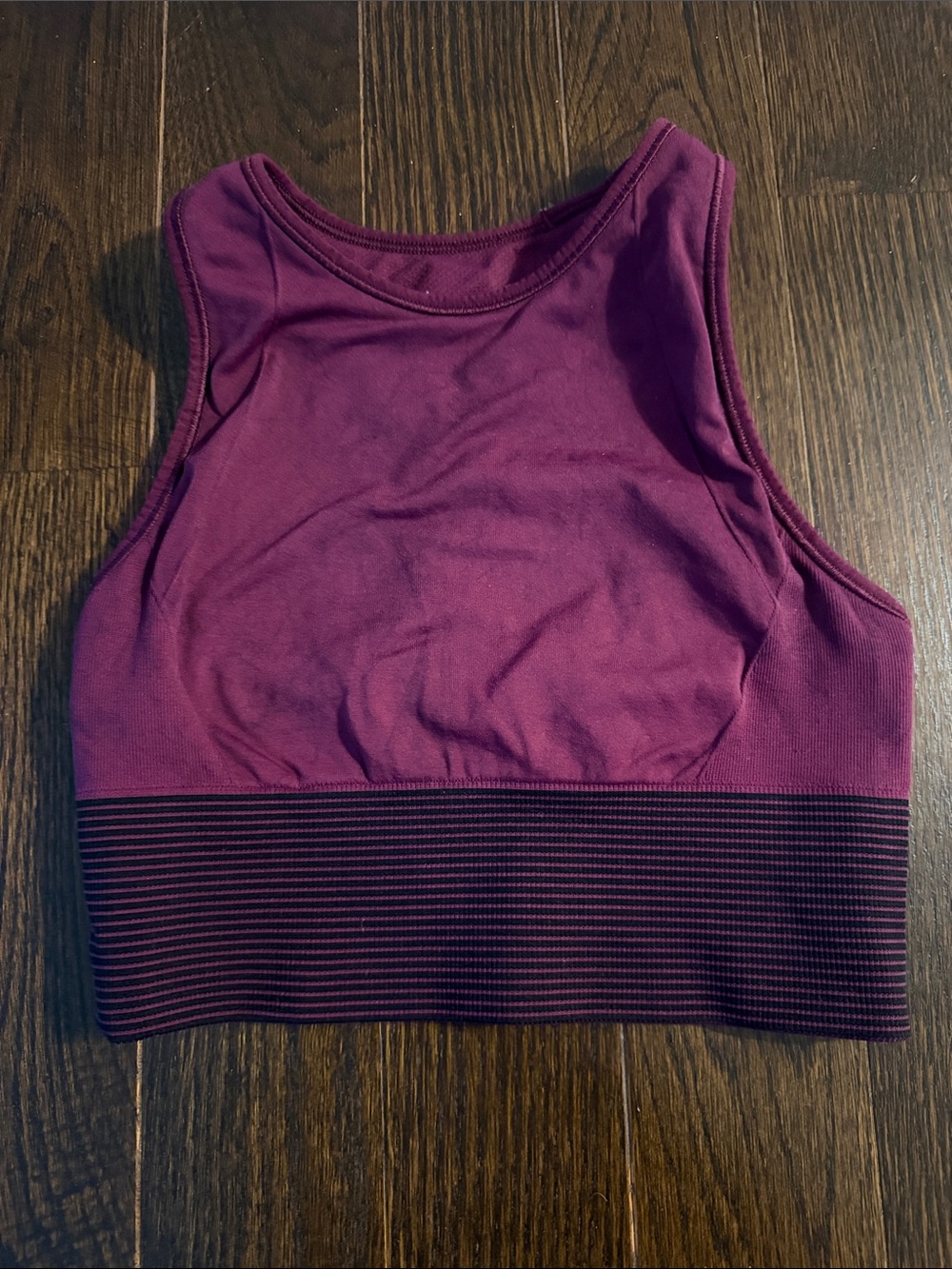 Lulu lemon Women's Burgundy High-Neck Seamless Crop Tank Top
